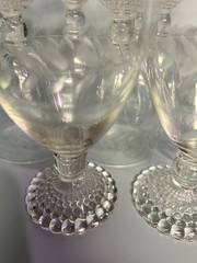 Anchor Hocking Laurel Leaf Etched Wine Glasses Set of 11 VTG MCM Bubble Foot