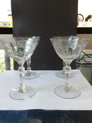 (4) Fostoria CHINTZ Cocktail Goblets – 5” Tall