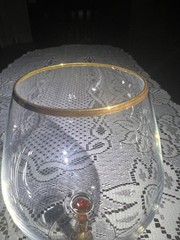 Vintage Colony Versailles Brandy Snifters~ Gold Stem & Rim~ Bohemian Crystal~ 2