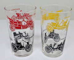 2 Federal Glass Antique Car Auto Maxwell Cadillac Packard Ford 4½” Man Cave