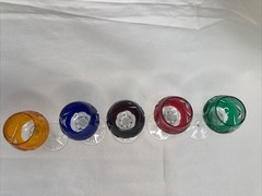 5 Lausitzer Crystal Cut To Clear Multicolor Grape Vine Hock Wine Glasses 5 1/4”