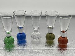 Retro bubble glass – encased glass bubble – Italian glass cordial Set Of 5