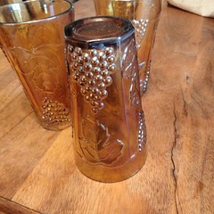 Set of 3 Vintage Indiana Glass Harvest Grape Marigold Carnival Glasses