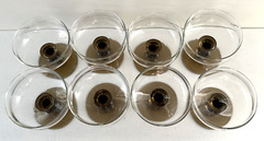 Set of 8 Libbey Etched Brown Dessert Champagne Glass Stems 4″ High 3.75in Wide