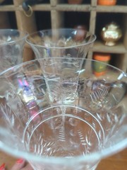 Vintage Tall Libby Rock Crystal Wine Footed Stems Glasses Glass Set Elegant…