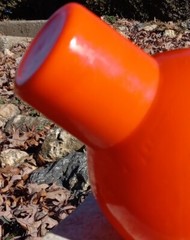 MCM Cased Glass Bedside Water Bottle W/ Tumbler In Retro Orange, Marked 88 Rare?