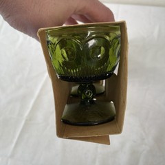 1960s Bartlett Collins St. Genevieve Green Goblet Set of 4 NEW OLD STOCK NOS