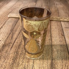 Culver LTD Highball Glass Cup / Fruit 22 Karat Gold / Bar Ware Barware