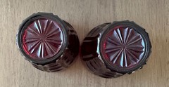 2 Vintage ANCHOR HOCKING High Point Royal Ruby 4.25″ 9 oz. Flat Tumblers