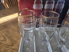 Set of 4 Paloma 24K Gold-trimmed Crystal Stemware Champagne Flutes 8.25″ x 1.75″
