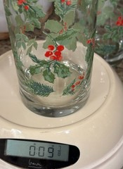 4 Vintage LIBBEY Holiday Green Holly Cooler Glasses Tumblers 14 Oz 6” NICE!