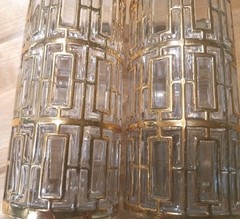 Imperial Shoji 22KGold Trellis HiBall Glasses, 5.75″ Set Of 2 15 Oz 1965-1979