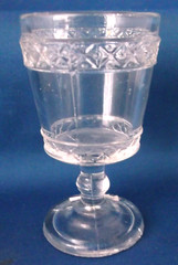 Early American Pattern Glass 1891 Bryce, Higbee Earl – Spirea Band Wine Goblet