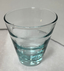 Libbey Vintage Saturn Optic Aqua Ripple Glasses 8 oz, 4.5 in Tall MCM 1950s