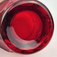 Vtg Viking Glass Ruby Red Georgian Honeycomb 9 oz Lowball Tumbler Set of 2 MCM