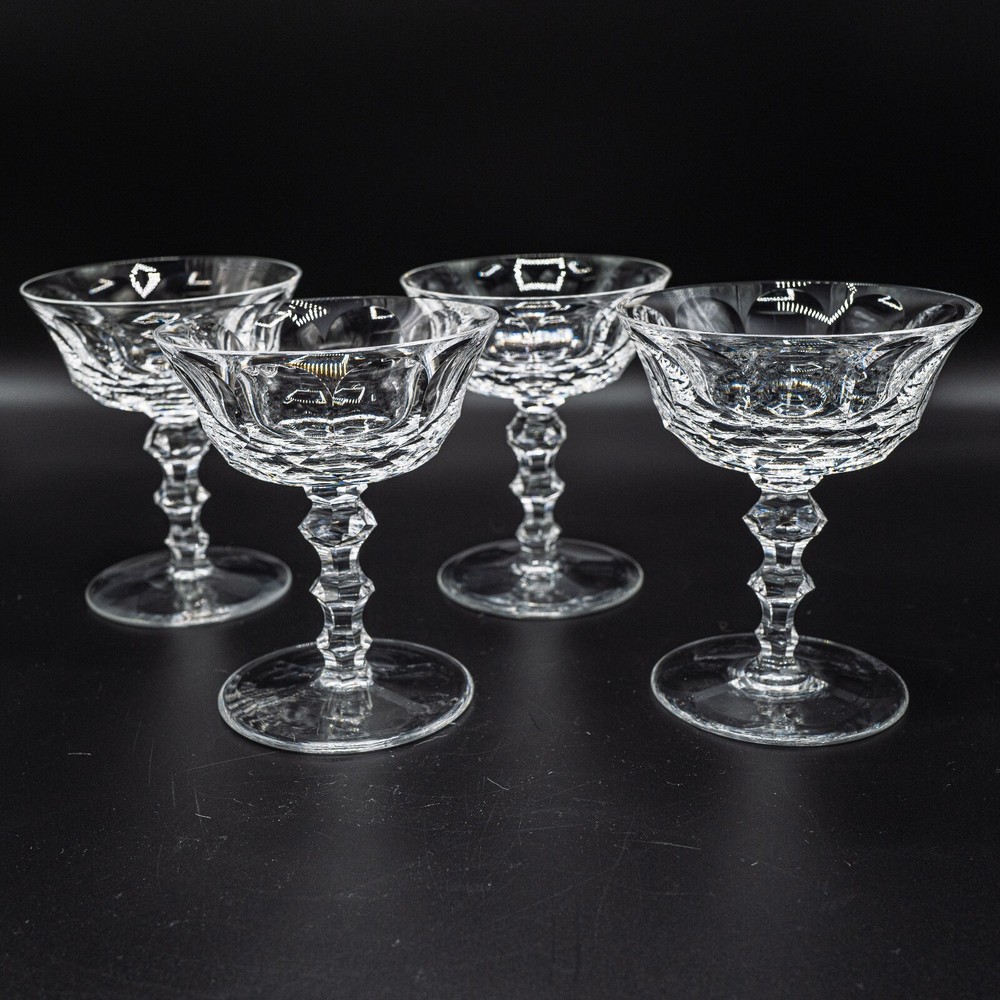 Waterford Crystal Royal Tara Champagne Sherbet Glass Set of 4- 5 3/8″ -FREE SHIP