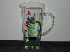 Golf-Themed Glass Martini Pitcher