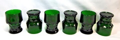 Anchor Hocking Georgian Forest Green 9 oz Tumbler Glasses Lot of 6 Vtg. T2676