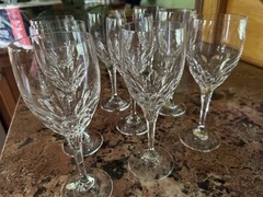Set of 9 Gorham Crystal DIAMOND Wine Glasses Excellent