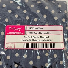 New Thirty-One Perfect Bottle Thermal Navy Dancing Dot Polka Dot Insulated Bag