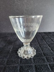 3 Vintage Anchor Hocking Berwick Pattern Footed Tumbler• Boopie Blank Cut Circle