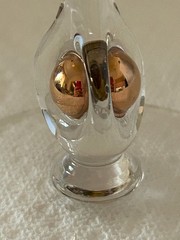 Vintage MCM Jozef Stanik Zlata Zuzana Amber Champagne Coupes Gold Ball Set of 4