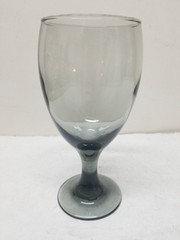 VTG LIBBEY CLASSIC SMOKE GREY GLASS GOBLET 7″