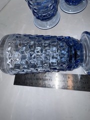 4 Vintage Whitehall Glass Whitehall Colony Light Blue Strait Rim Tea Glasses