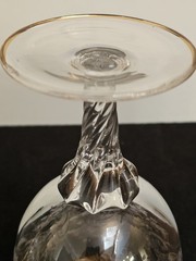 Set/2 Italian Gold Gilded Crystal Glass Goblets