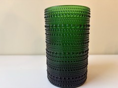 Emerald Green Hobnail Bubble Glass Tumbler 12oz Jupiter Style Barware