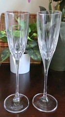 Vtg Disaronno Cristalleria Italiana Crystal Champagne Flute Glasses 9″ Set Of 2