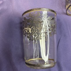 Rockwell Sterling Silver Overlay Glass Juice Tumblers 3.75″ MCM Floral Set 6