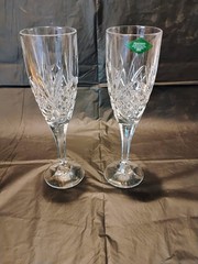 Shannon Crystal Champagne Flutes Set Of 4 Dublin – Godinger Excellent Condition