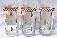 Anchor Hocking – Sakura – MAGIC OF SANTA – Set of 3 – 6 1/4″ HIGHBALL GLASSES