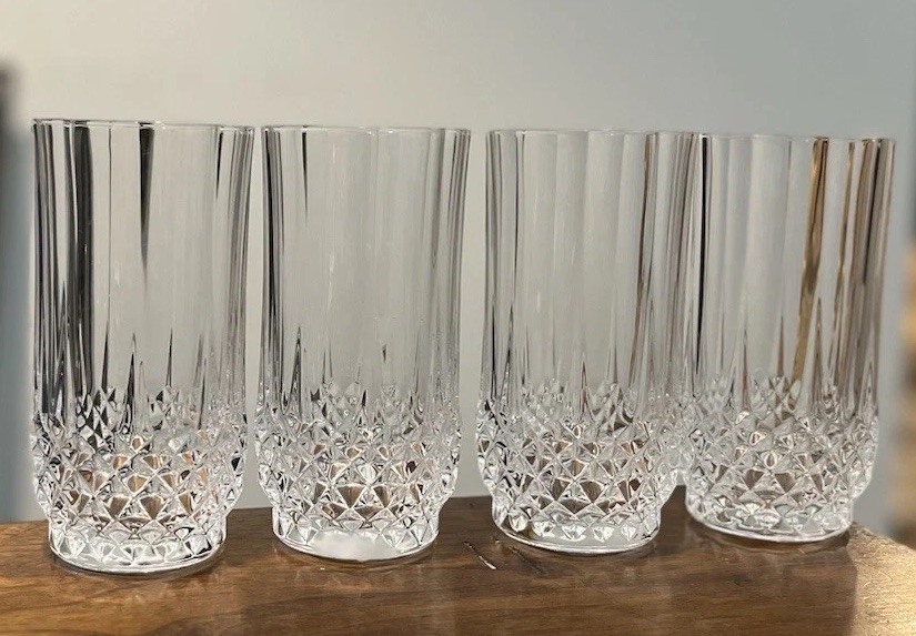 4 Vintage Cristal D’Arques-Durand Long Champ Highballs Discontinued 5” Tall