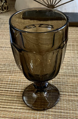 Vintage Libbey Duratuff Gibraltar Smoky Brown GOBLET Drinking GLASS, Replacement