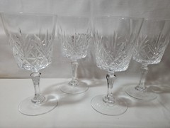 Cristal D’Arques-Durand Chantilly Taille Beaugency Water Goblet Set of 4