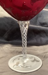 MICHAEL WEEMS ELISE RUBY WATER GOBLET CLEAR TWIST STEM 8 5/8”T LOOKS UNUSED Mult