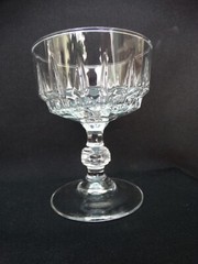 Cristal D’arques/Durand Clear Knob Stem 4 1/4″ Champagne Sherbet Stem CRA33 VGUC