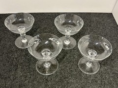 Set of Four Baccarat Crystal Provence Champagne Sherbet Glasses 4 3/8 in. High