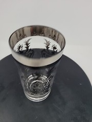 Vintage Kimiko Highballs Silver Knight Coat of Arms 5.5” MCM Set Of 4 VGC