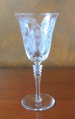 Libbey Rock Sharpe #2010-17 Cut Flower & Dots Tall Water Goblet(s)