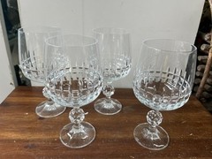 Bohemia Crystal Glass Footed Belfast Set Wine Glasses Set 4 Glass