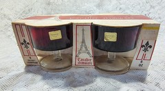 Vintage Red Cavalier Stemware 4 RED Sherbet Champagne Glasses J.G. Durand NOS