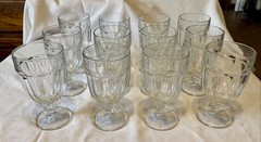 12 VTG Libbey Duratuff Glass Goblets 7″ Tall Made USA Clear 16oz Iced tea Libby