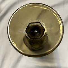 4 Vintage MCM DUZ Crystal ROOT BEER Brown Glass PANEL 6 3/8″ Wine/Water Goblet