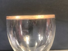 Antique Moser Style Wine Glass/Stemware/Flute Glass/Gilded/Czechoslovakia C.1900