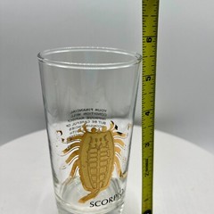 Anchor Hocking PISCES SCORPIO ZODIAC GLASS Black and Gold 22k GOLD LOT OF 3