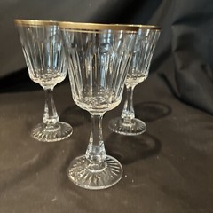 oscar de la renta crystal Dresden Pattern Set Of 4 Wine Goblets 7 In