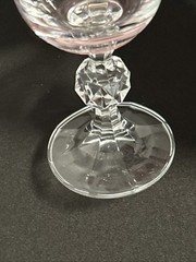 Vtg Bohemian Crystal Claudia Multi Faceted Ball Prism Cut Base Cordial Glass (2)